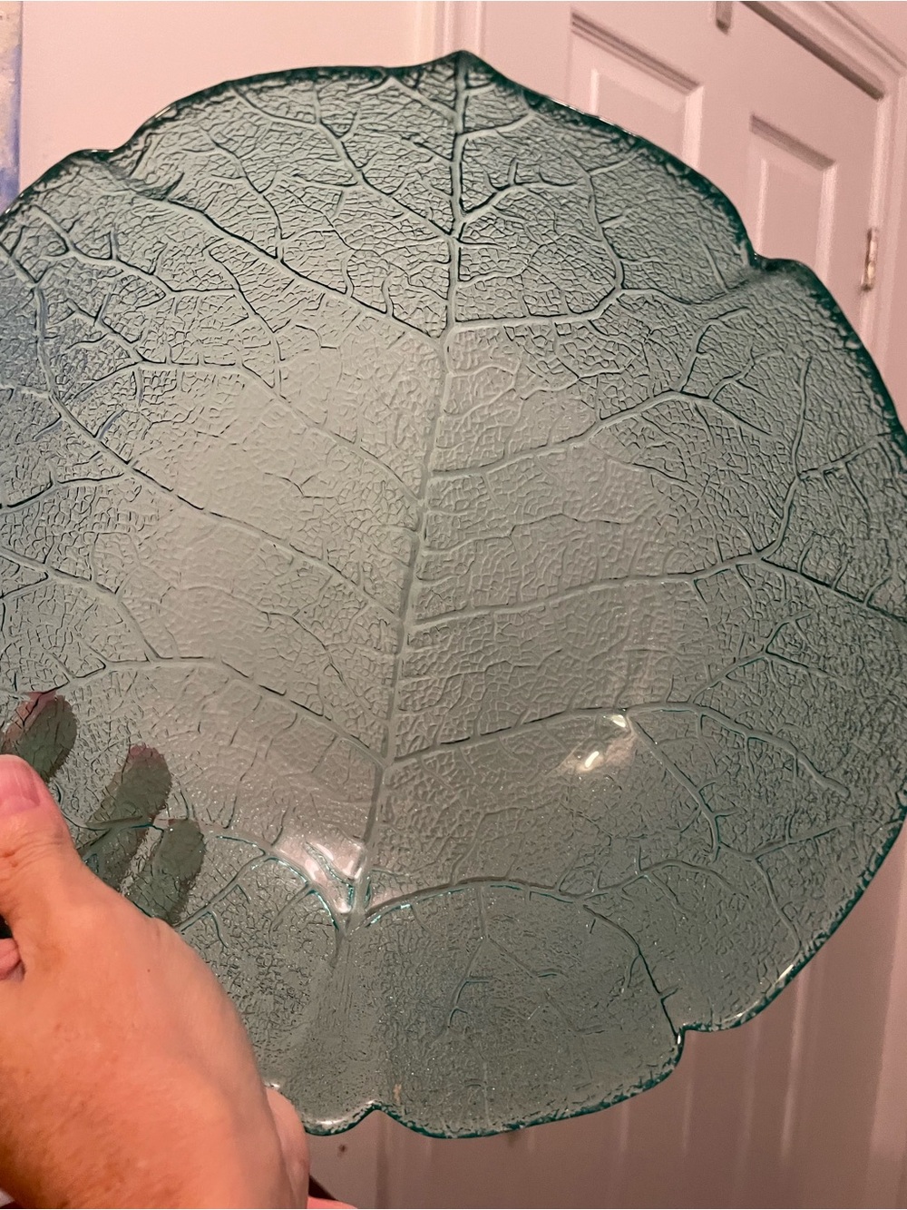 Textured Teal Decorative Glass Bowl - Home Art